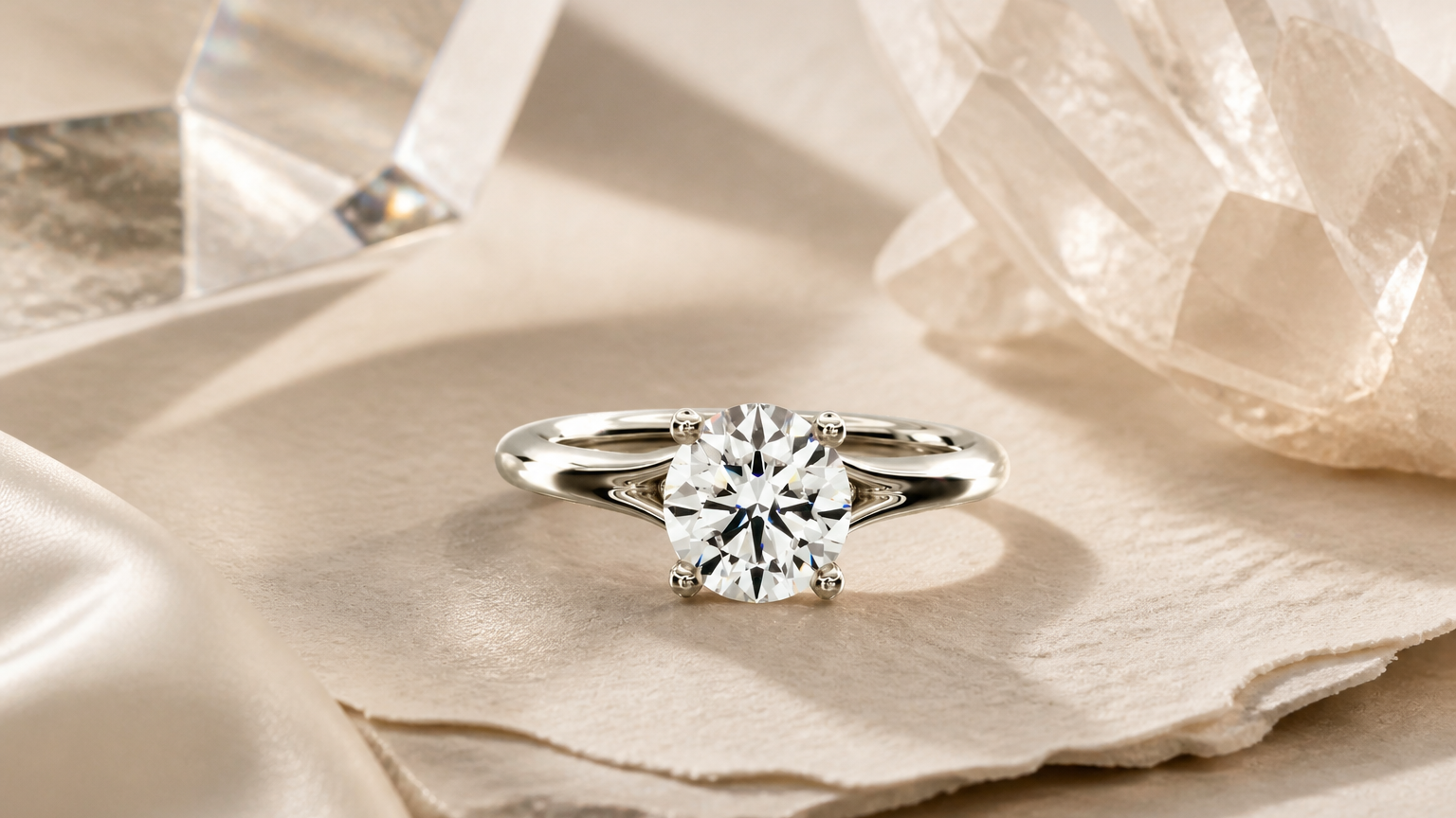 Estelle Round Diamond Engagement Ring styled for are lab-grown diamonds real diamonds? the science, simply explained