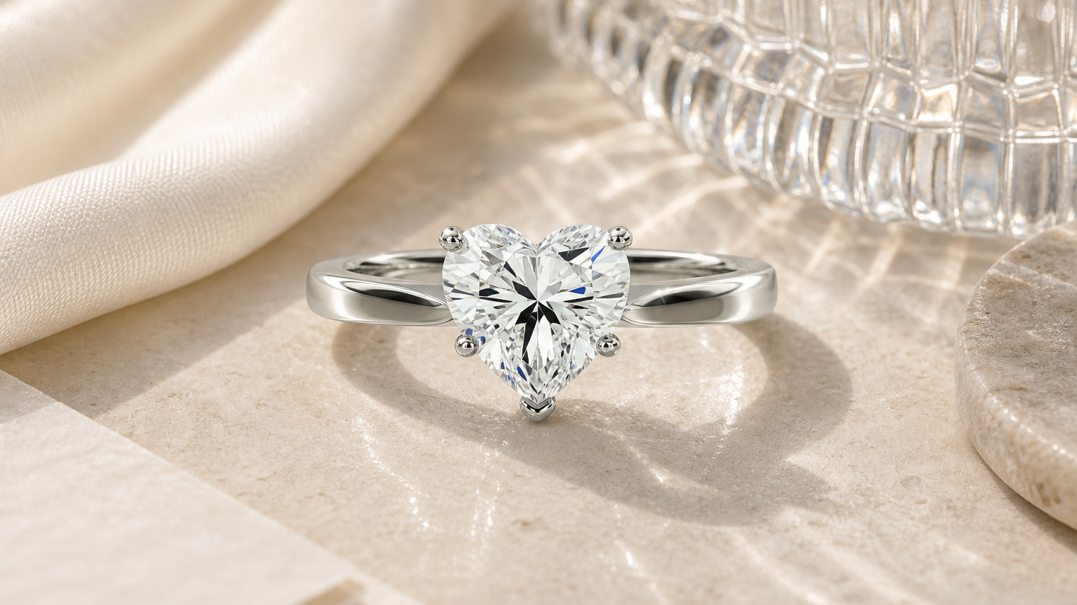 Solene Heart Cut Engagement Ring styled for why lab-grown diamonds are changing the future of luxury jewelry