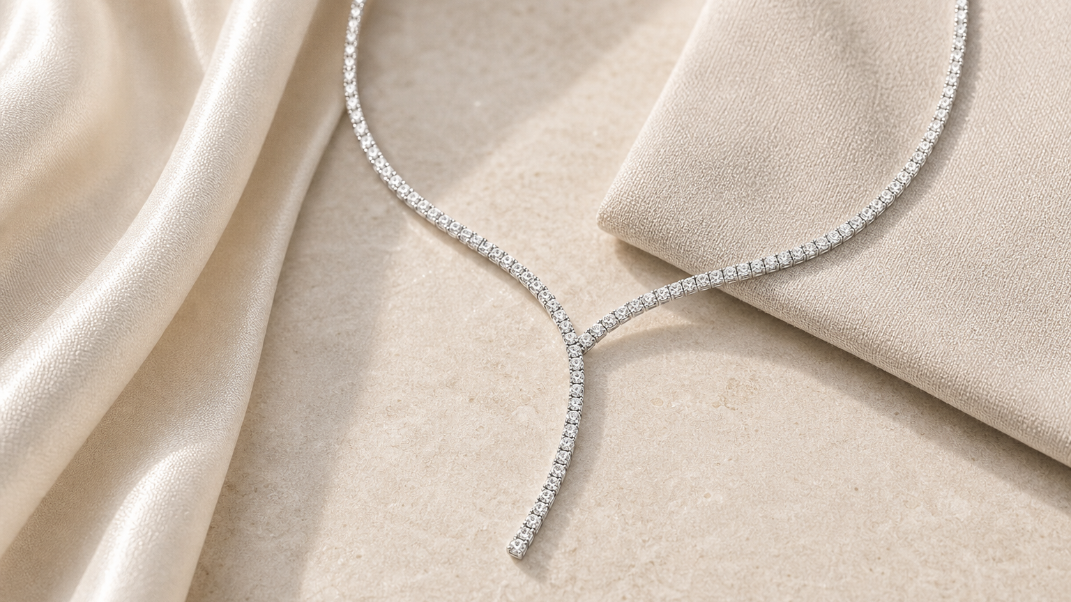 Vela Diamond Eternity Y-Necklace styled for how to style diamond jewelry for everyday elegance