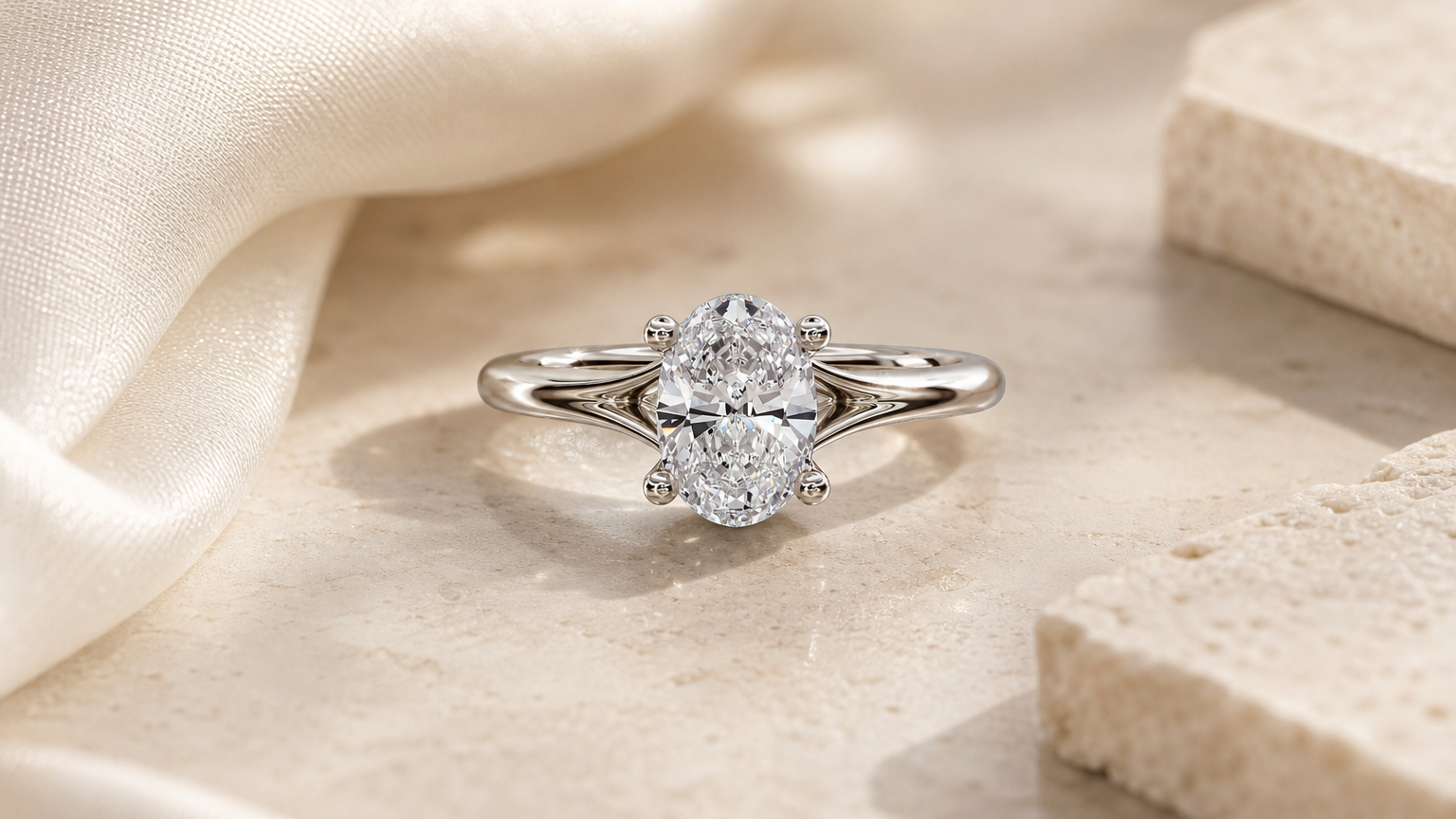 Estelle Oval Diamond Engagement Ring styled for lab-grown vs natural diamonds