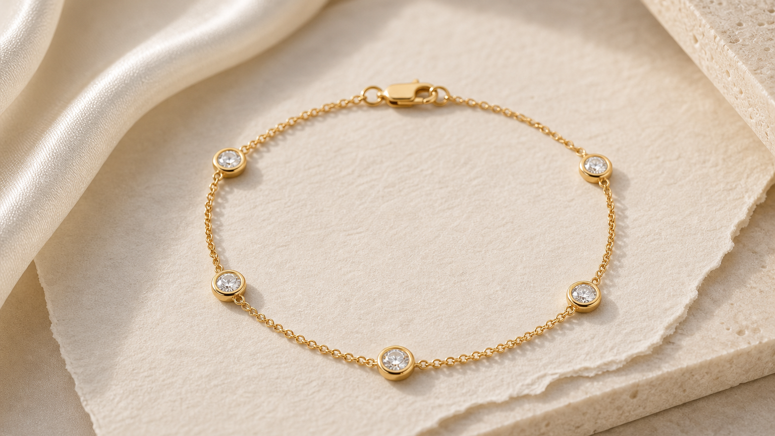 Luna Diamond Bezel Bracelet styled for what makes jewelry ethical? a guide to responsible luxury