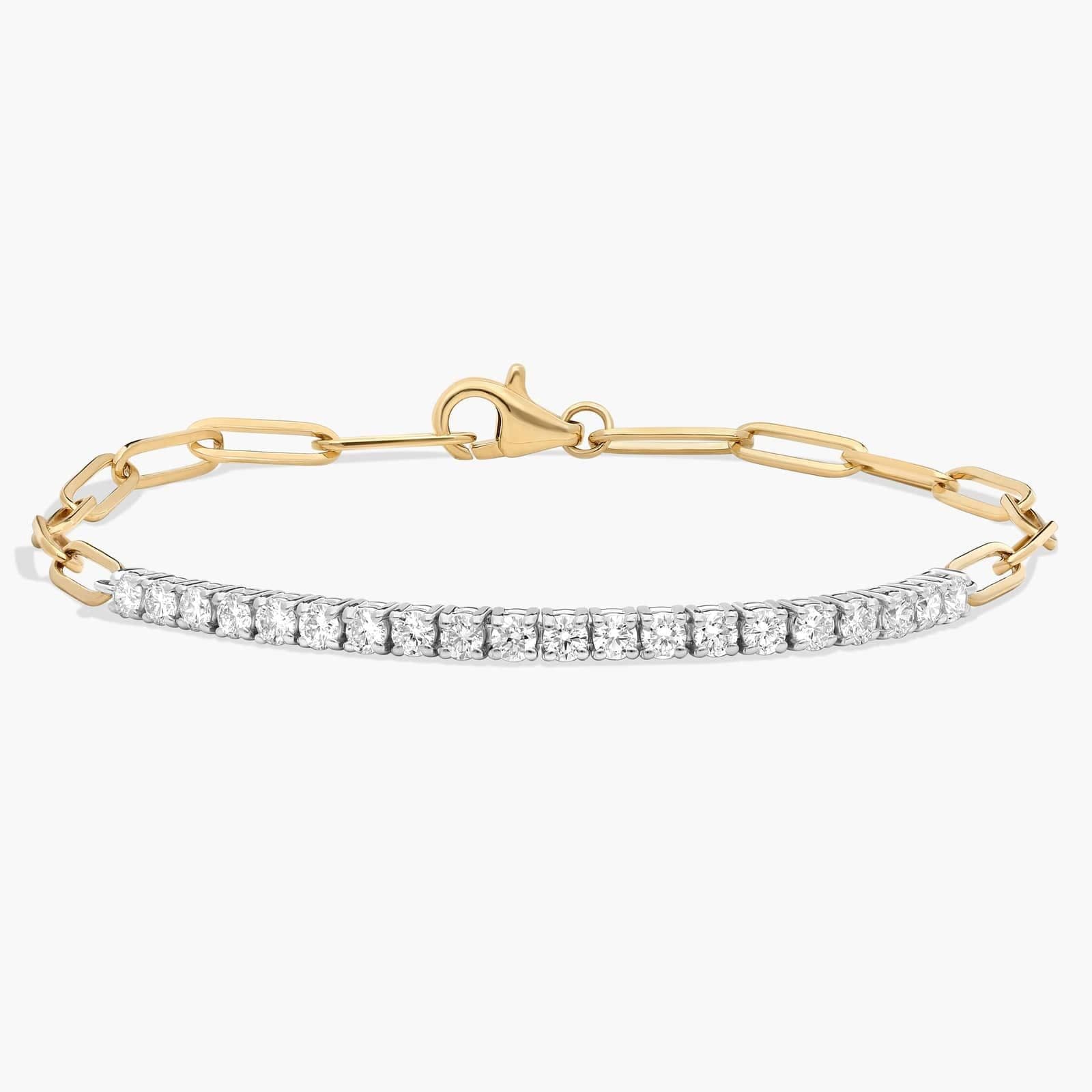 Aurora Two-Toned Diamond Paperclip Bracelet