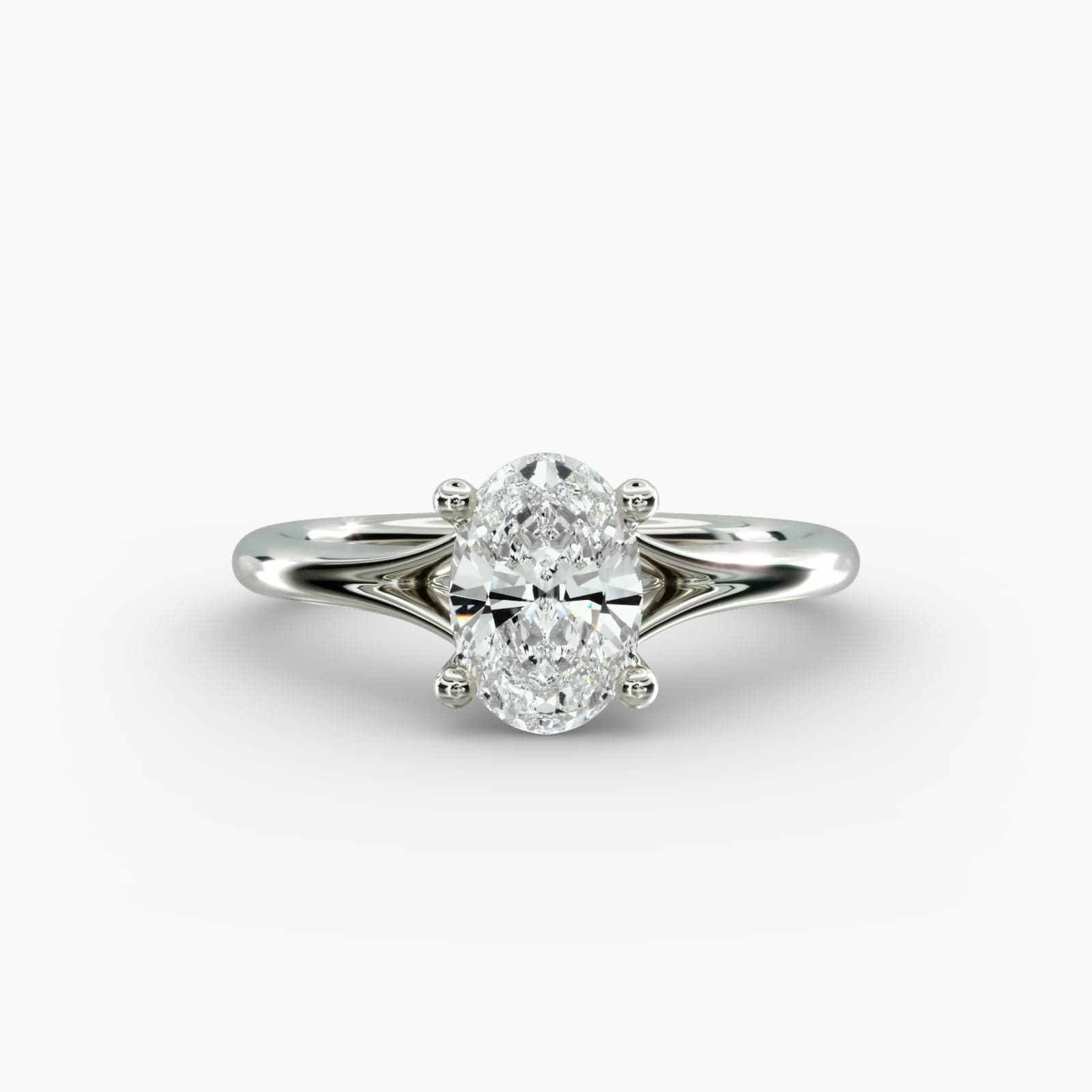 Lumiere Estelle Oval Diamond Engagement Ring in 18K White Gold